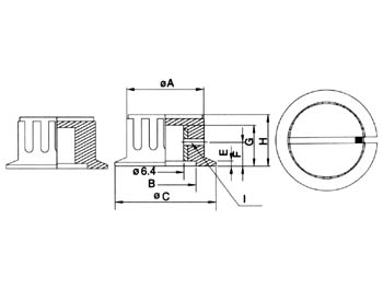 Bouton plastique noir d=35mm h=18mm