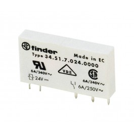 Relais miniature serie 3451 finder 12v 1rt 6a 28x15x5mm 848 ohms