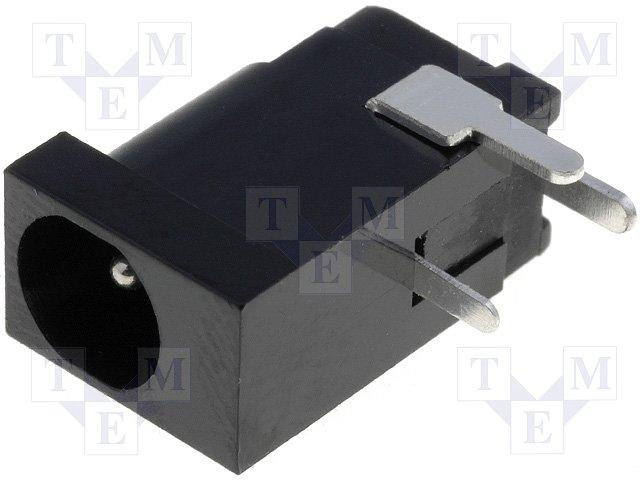 Connecteur alimentation dc socle mâle angulaire 90° tht