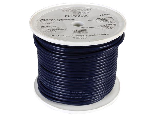 Cable haut-parleur professionnel 2 x 2.50mm? bleu