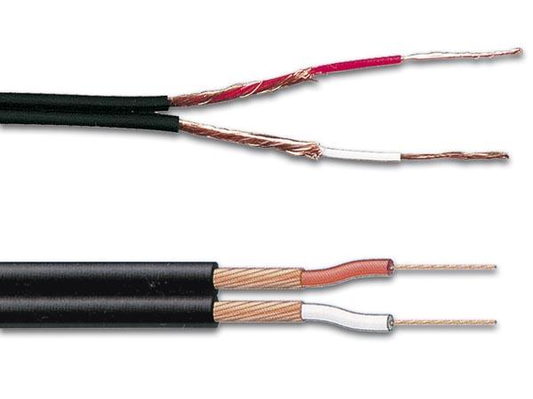 Câble audio blindé scindex 2 x 0.22mm² l=10m noir