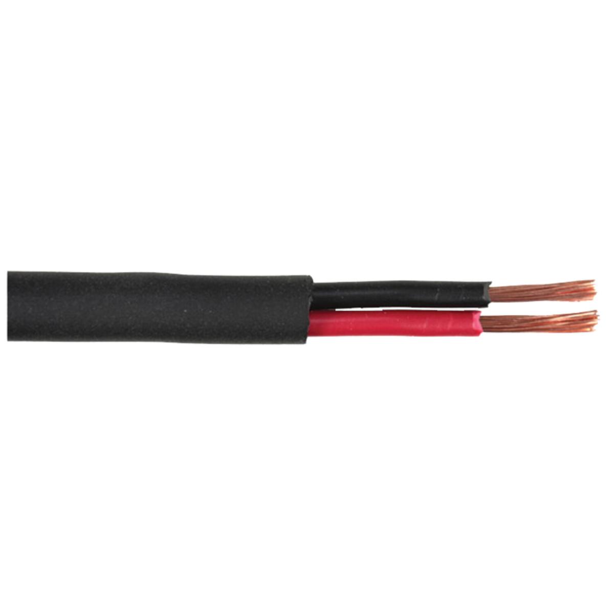 CÂBLE HAUT-PARLEUR CCA - 2 x 1.00mm² - ROUGE/NOIR - BOBINE : 100m