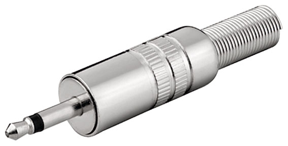 Blister de 2 x fiche jack 3.5mm male mono metal