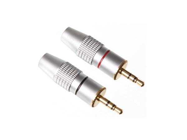 Lot de 2 x fiche jack 3.5mm male stereo metal haute qualite