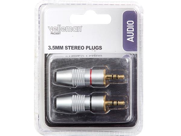 Lot de 2 x fiche jack 3.5mm male stereo metal haute qualite
