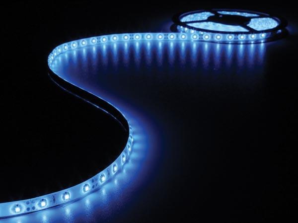 Flexible led - bleu - 300 led - 5m x 8mm - 12v 24w 50lm/m