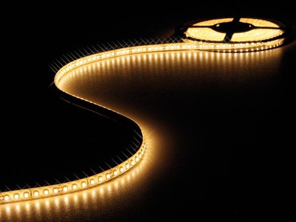 Flexible led - blanc chaud - 600 led - 5m x 8mm - 24v 48w 2900-3500k 610lm/m