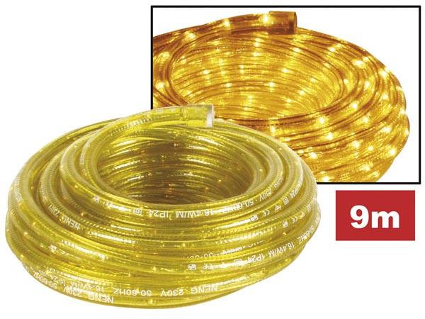 Flexible lumineux a leds  alim : 230 volts l=9m jaune