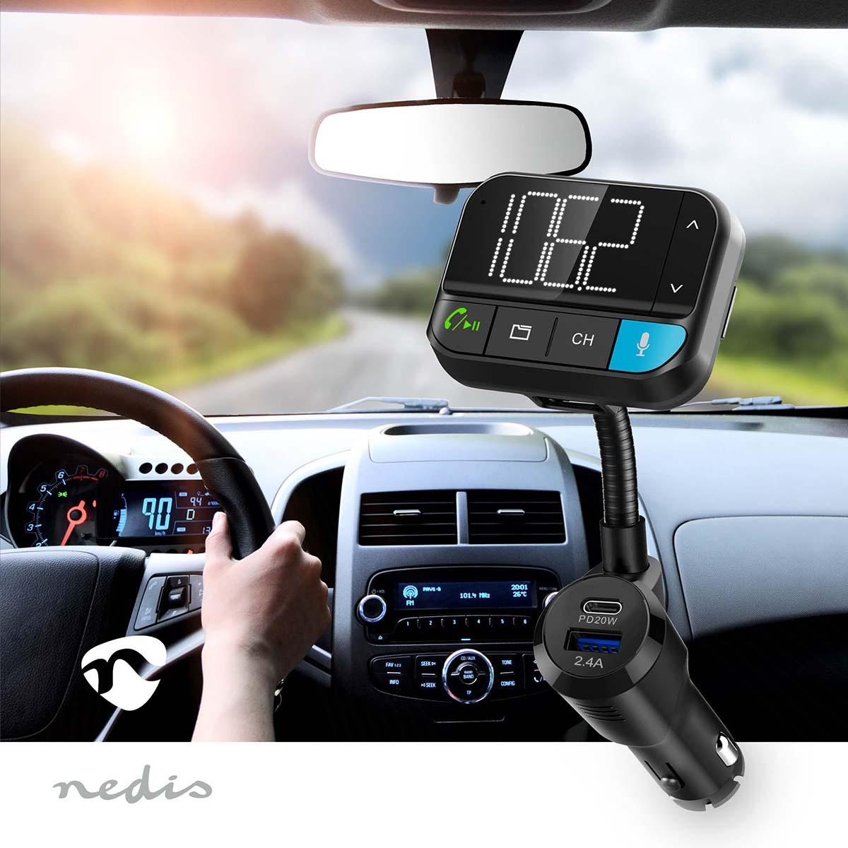 Transmetteur fm audio voiture / appels mains libres / bluetooth / charge rapide