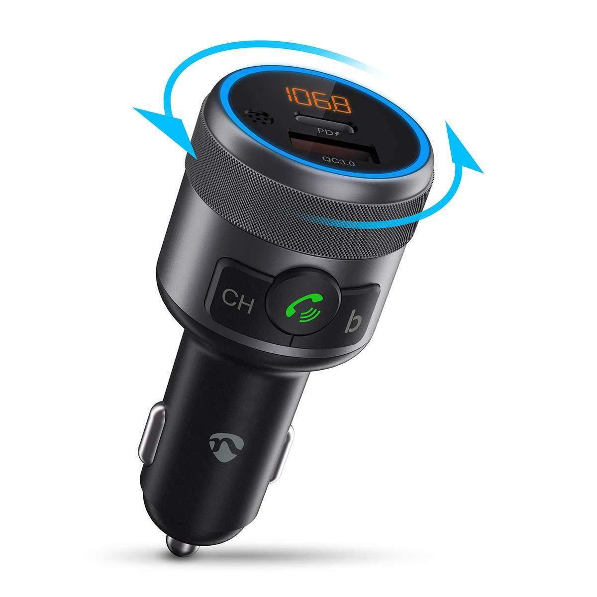 Transmetteur fm audio voiture / appels mains libres / bluetooth / charge rapide