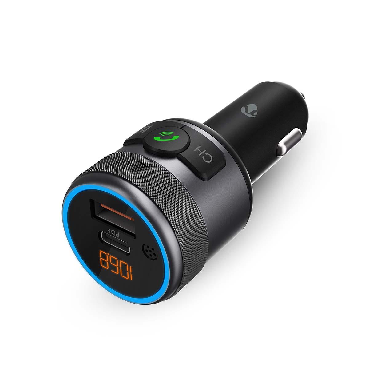 Transmetteur fm audio voiture / appels mains libres / bluetooth / charge rapide