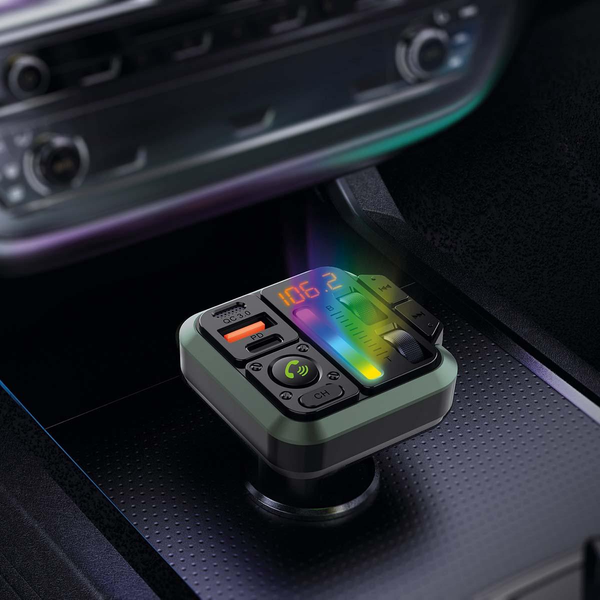 Transmetteur fm audio voiture / appels mains libres / bluetooth / charge rapide
