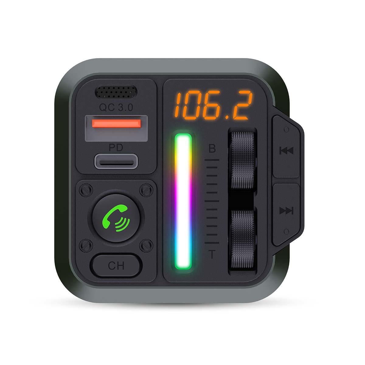 Transmetteur fm audio voiture / appels mains libres / bluetooth / charge rapide