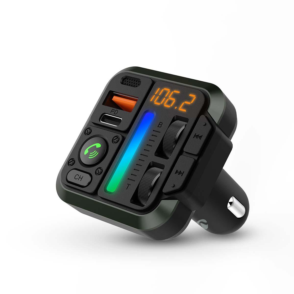 Transmetteur fm audio voiture / appels mains libres / bluetooth / charge rapide