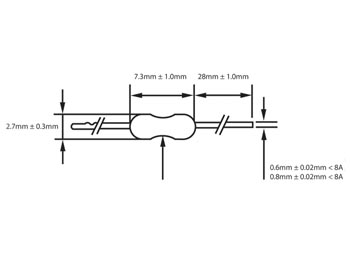 Pico-fuse d=2.4 mm l=7 mm 4a