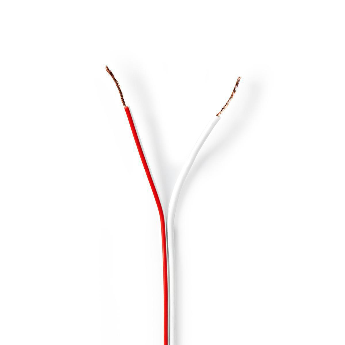 Câble haut-parleur - blanc - 2 x 0.50mma² - 100m
