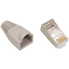 Fiches rj45 male blinde + manchon gris