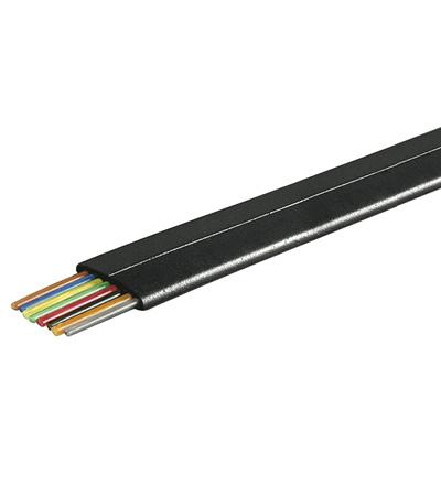 Cable telephone plat 8 conducteurs  couleur noir l=1m