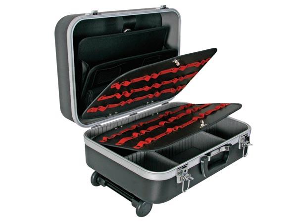 Valise abs pour outillage 455 x 335 x 190mm 455 x 335 x 190mm , fonction trolley: avec roulettes et poignée télescopique