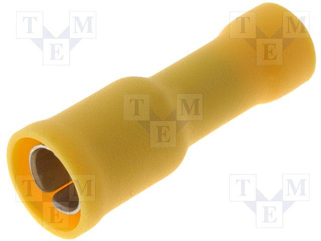 Cosse à sertir cylindrique 5mm bleue mâle pour câble de 2.5mm2