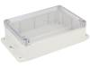 Coffret etanche ip65 en polycarbonate - gris clair avec ouvercle transparent + fixation 171 x 121 x 55mm