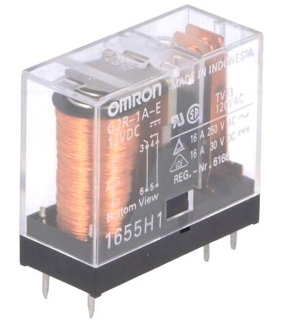 Relais électromagnétique omron ; spst-no ; 12vdc ; 16a/250vac