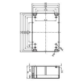 Coffret étanche en abs -ip65- gris foncé 171 x 121 x 55mm