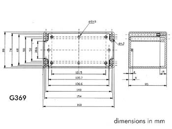 Coffret étanche en abs -ip65- gris foncé 160 x 80 x 85mm