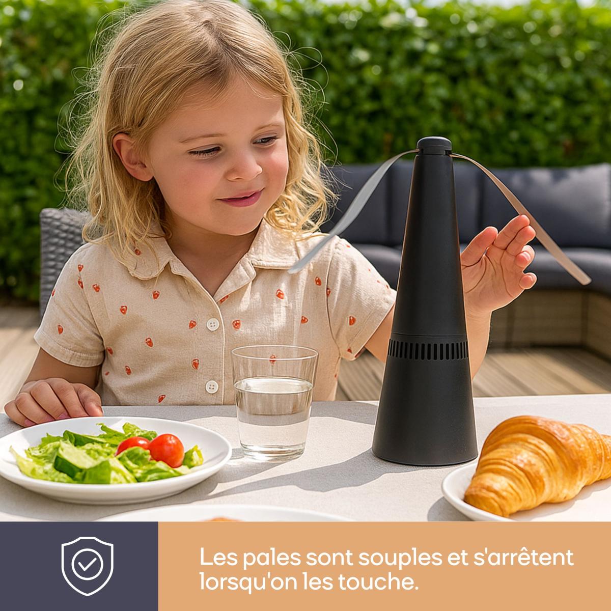 Chasse insecte de table / pales électrique / hélices avec bandes réfléchissantes / 35 m²