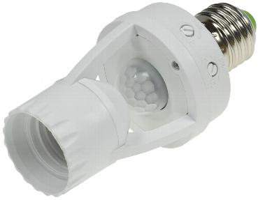 Porte-ampoule E27 avec détecteur et capteur crépusculaire