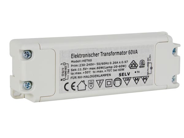 E44-Transformateur électronique pour lampe halogène 12v puissance max : 60w  à 12,50 €
