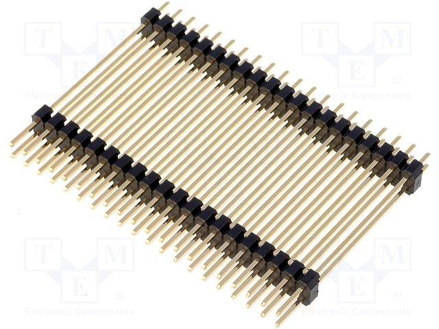 Barrette a broches en echelle 20 poles pas 2.54 double rangs