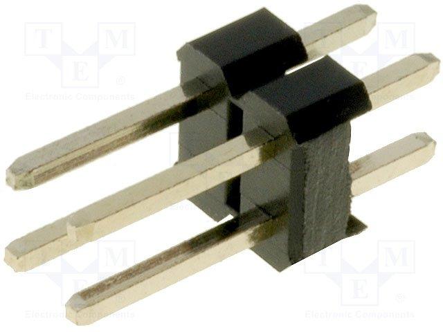 Connecteur male/male double ci-droit - 2 x 2 contacts pas 2.54mm h=6.1mm lot de 5