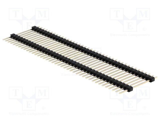 Barrette male/male sandwich simple rangee 40 broches pas 2.54mm l= 29mm (3.3/19.2/6.5mm )