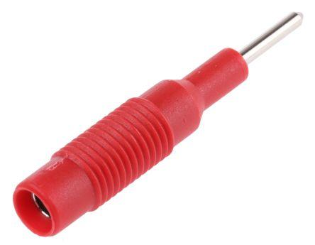 E44-Adaptateur fiche banane male 2mm vers fiche femelle 4mm - cat1 60vdc 6a  -- rouge - (mzs 2) hirschmann à 2,00 €