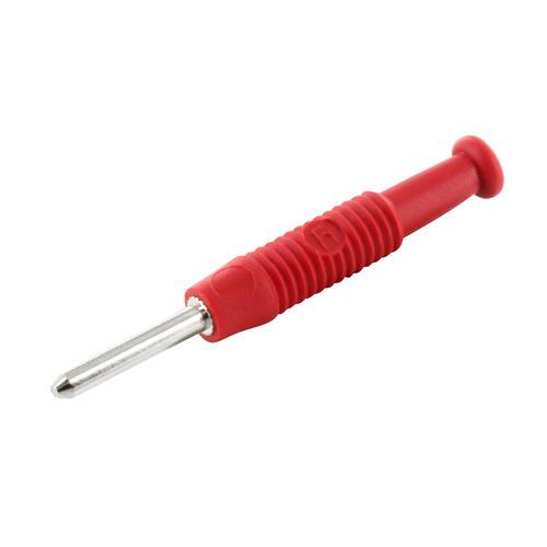 Fiche banane mâle 2.0mm - partièlement isolée -  cat1  60vdc 6a - a souder - rouge -  (mst 3) hirschmann