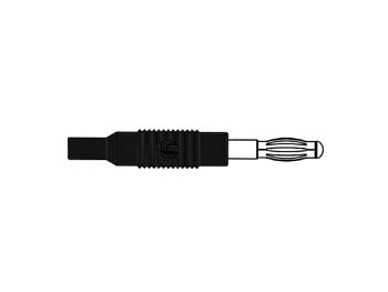 Adaptateur fiche banane male 4mm vers fiche femelle 2mm -  cat1 60vdc 6a -- noir - (mzs 4) hirschmann