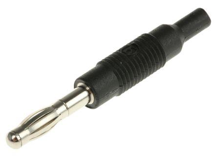 Adaptateur fiche banane male 4mm vers fiche femelle 2mm -  cat1 60vdc 6a -- noir - (mzs 4) hirschmann