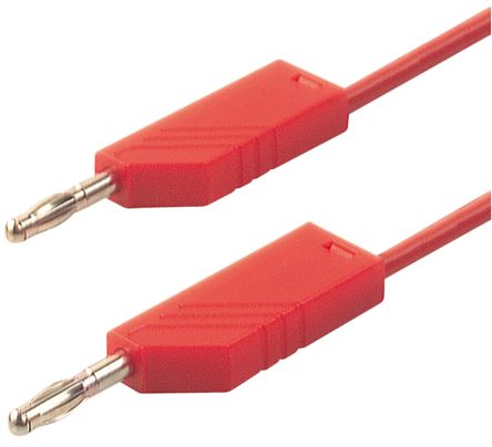 Cordon de mesure 4mm - silicone - cat1  60vdc 16a - avec reprise arrière - rouge - l=100cm (mln-sil 100/1)) hirschmann