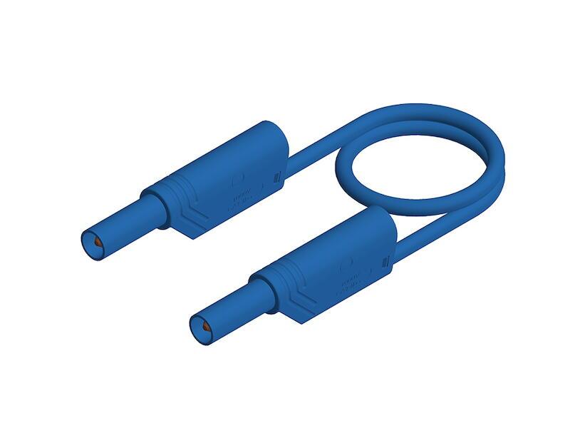 Cordon de mesure 4mm hirschmann avec reprise arrière - bleu / l=100cm (mls ws 100)