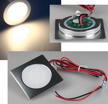 Spot a 9 leds blanc froid 6000°k 0.5w 45 lumens 12v  carre 55 x 55 mm