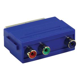 Adaptateur peritel male - 3x rca component in + ou