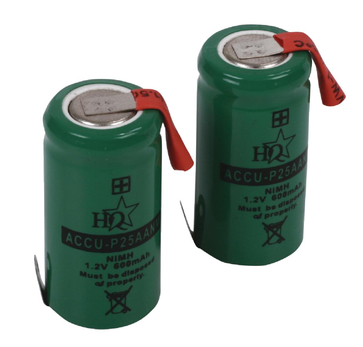 Accu ni-mh 1.2v 600ma 2 /3 r06 2/3aa (14.5 x 29mm) à souder