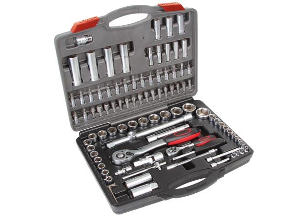 Ensemble clef à cliquet avec douilles et embouts 1/2 & 1/4 - 94 pcs