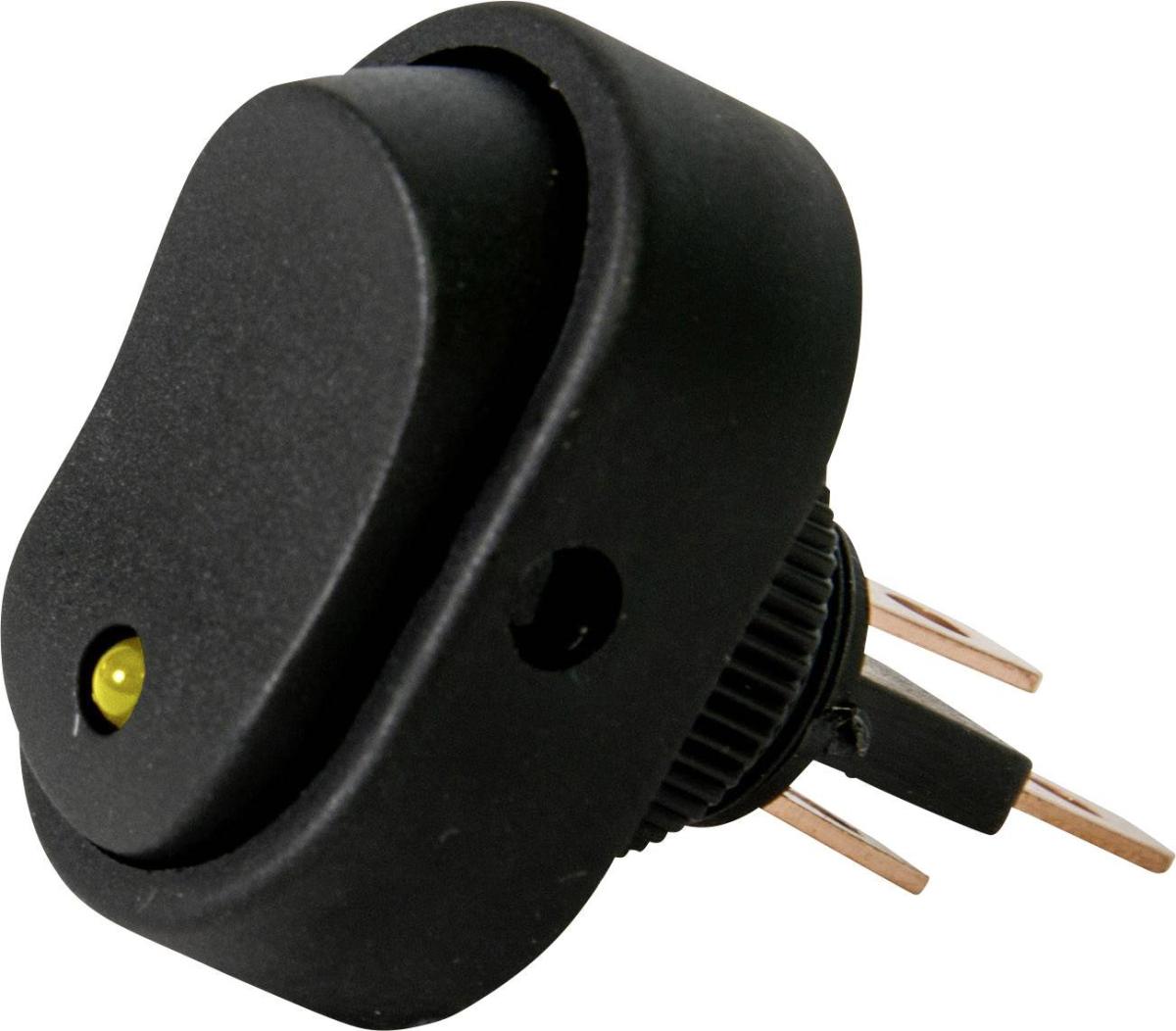 Mini interrupteur à bascule ON-OFF - Perçage ø 10 mm - Avec voyant à LED 12V
