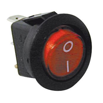 Interrupteur Commutateur à Bascule 2P 1C - Bouton Noir - Lumineux ambre