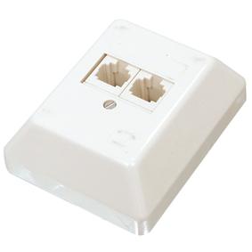 Prise murale 2 x rj 45 femelle en saillie cat5