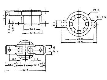 Inter therm. 10a 240v  d=15mm h=10mm 100 c a fermeture (no) cosses