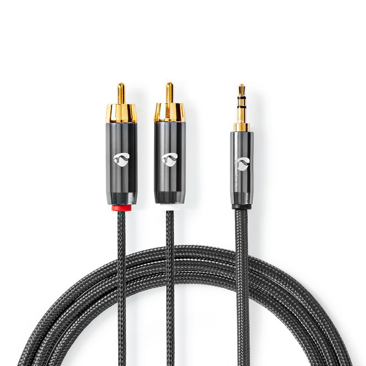 Câble audio Jack 3,5 mm mâle vers 2 RCA femelle