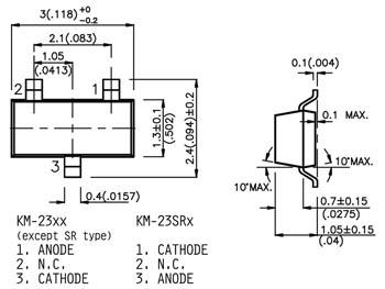Led cms 3 x 1.3mm vert diffusant